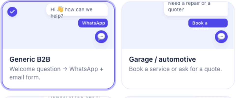 Template picker in the LeadButton editor