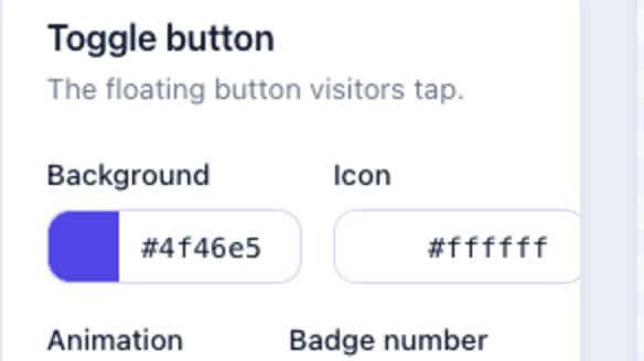 Editing colours and the button in the live editor